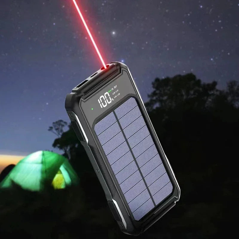 Lenovo 200000mah Ultra Capacity Solar Power Bank 4-in-1 Built In Cable Fast Charging Mobile Power Battery Led Light For Iphone
