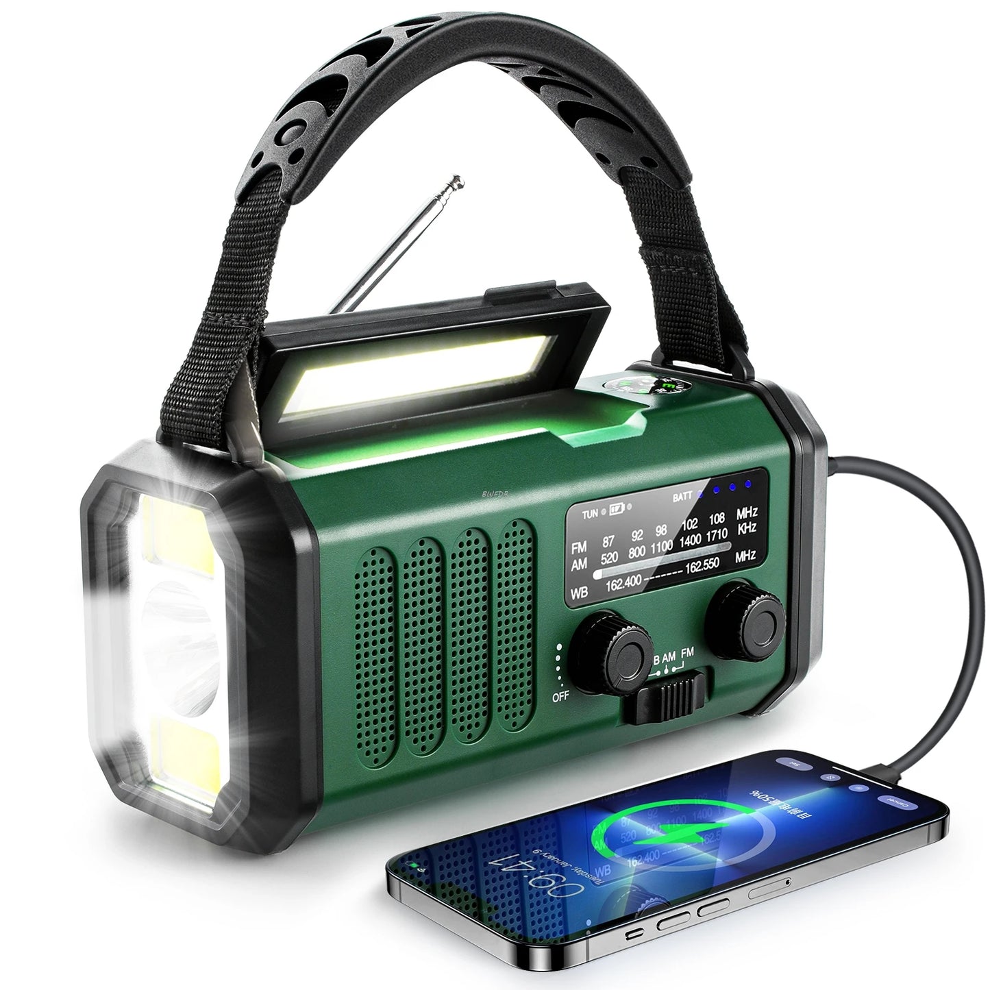 Hot 10000mAh Emergency Radio Weather Solar Hand Crank Radio AM/FM LED Flashlight SOS Alarm Power Bank Speaker Dropshipping