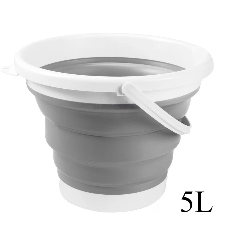 3L/5L/10L Collapsible Silicone Bucket Folding Water Pail for Household Cleaning & Storage