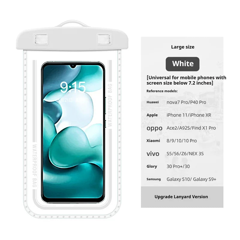 Waterproof Phone Pouch, 8.3" Waterproof Phone Case for iPhone 16 15 14 13 Pro Max, IPX8 Cellphone Dry Bag Beach Cruise Ship Esse