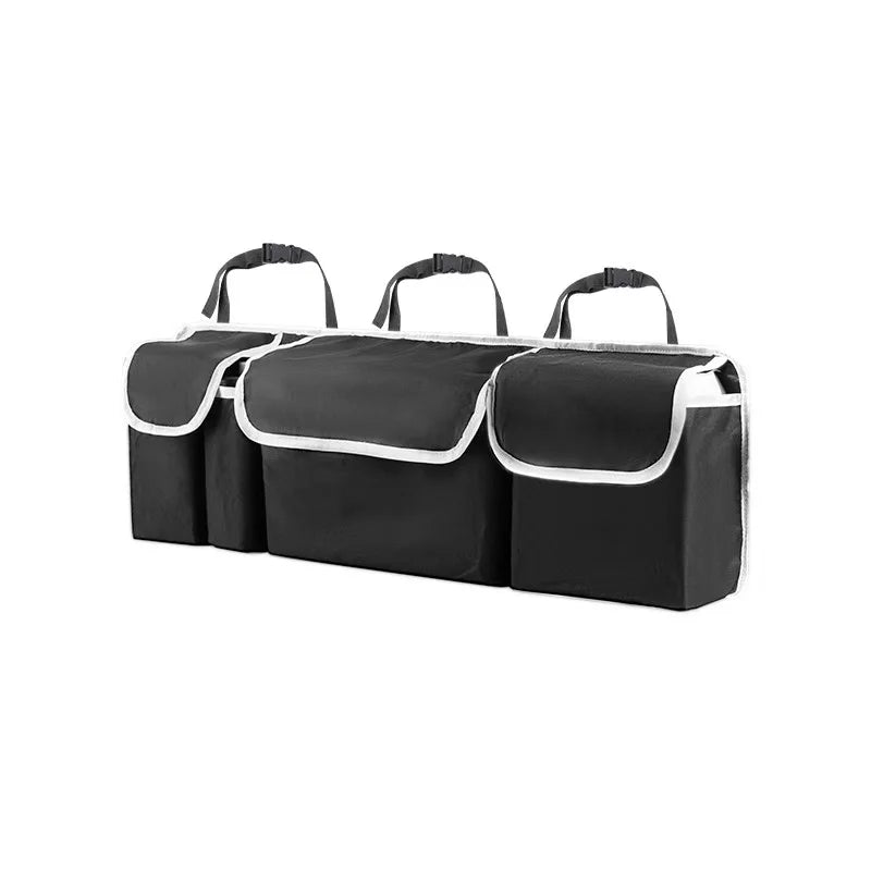Car Trunk Organizer, Backseat Hanging Large Storage with Adjustable Straps, Waterproof Collapsible Cargo Bag with 4 Pockets