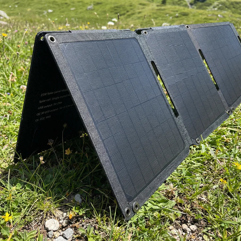 21W Portable Solar Panel Foldable Solar Charger 16.85V - Ultra-fast Solar Phone Charger for Camping Hiking Backpacking - Dual
