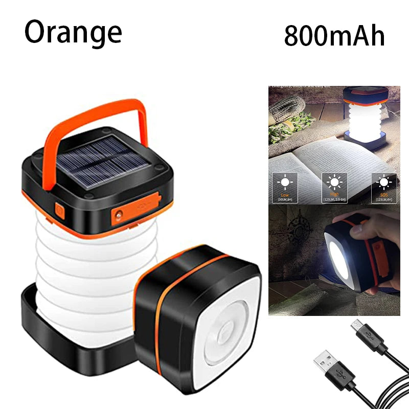 Portable Solar-Powered Camping Lantern,Multi- Lighting Modes,Power Bank,Hook,Outdoor,Camping,Fishing,BBQ,Reading,Emergency Light