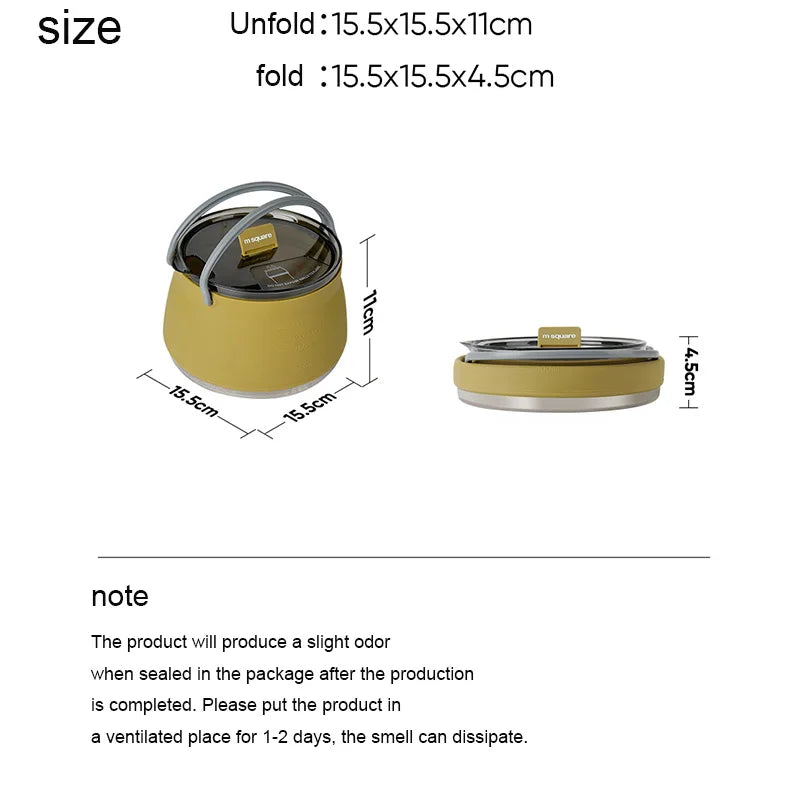 2026 Portable Foldable Kettle Coffee Pot Yellow Outdoor Camping Coffee Machine Espresso Coffee Pot for Travel Camping Hiking