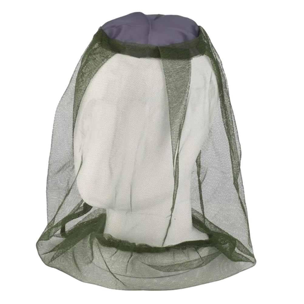 Outdoor Safe Travel Camping Mesh Cap Midge Mosquito Insect Hat Bug Head Net Face Protector