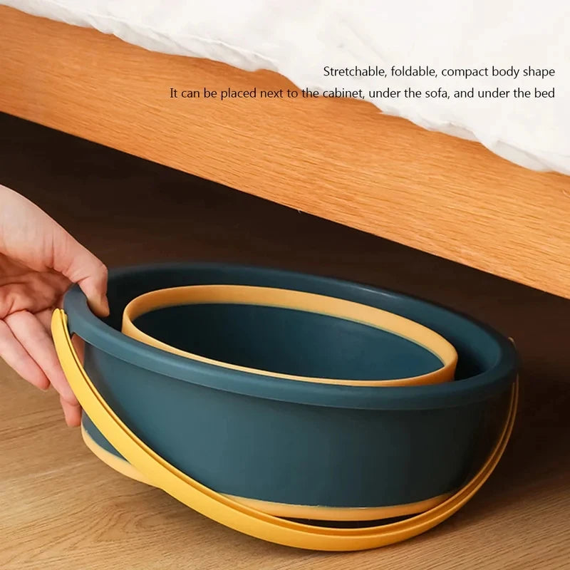 Silicone Folding Bucket 5/10/17L with Cover Multifunctional Water Container for Camping Fishing Car Wash Bathroom