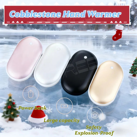 Portable USB Rechargeable Pebble Heater, Power Bank, Double-Sided Hand Warmer (Portable/Winter/Hiking)