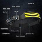 COB LED Headlamp | USB Rechargeable Motion Sensor