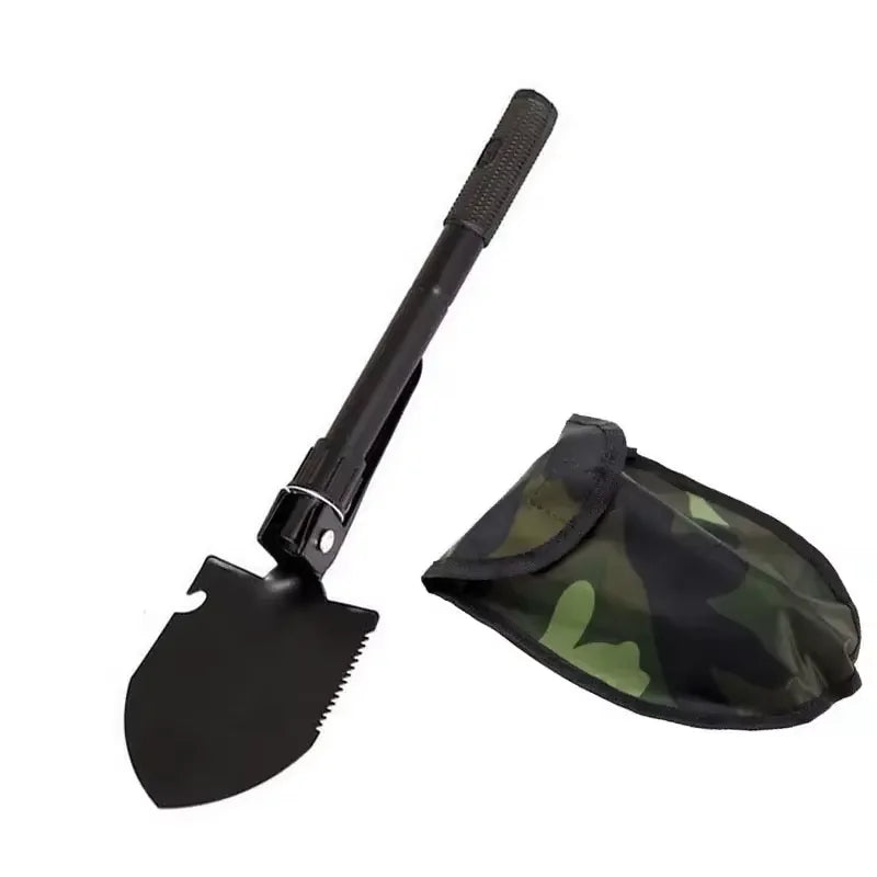 A multi-functional foldable shovel, suitable for camping, military survival, and durable outdoor tools - military-style shovel