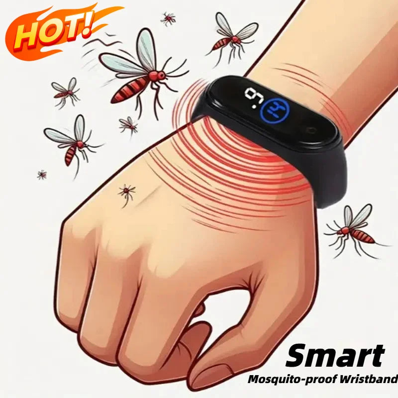 New Mosquito Repellent Unisex Wearable Wristband Physical & Ultrasonic Non-Chemical For Home Outdoor Mosquito Repellent Watch
