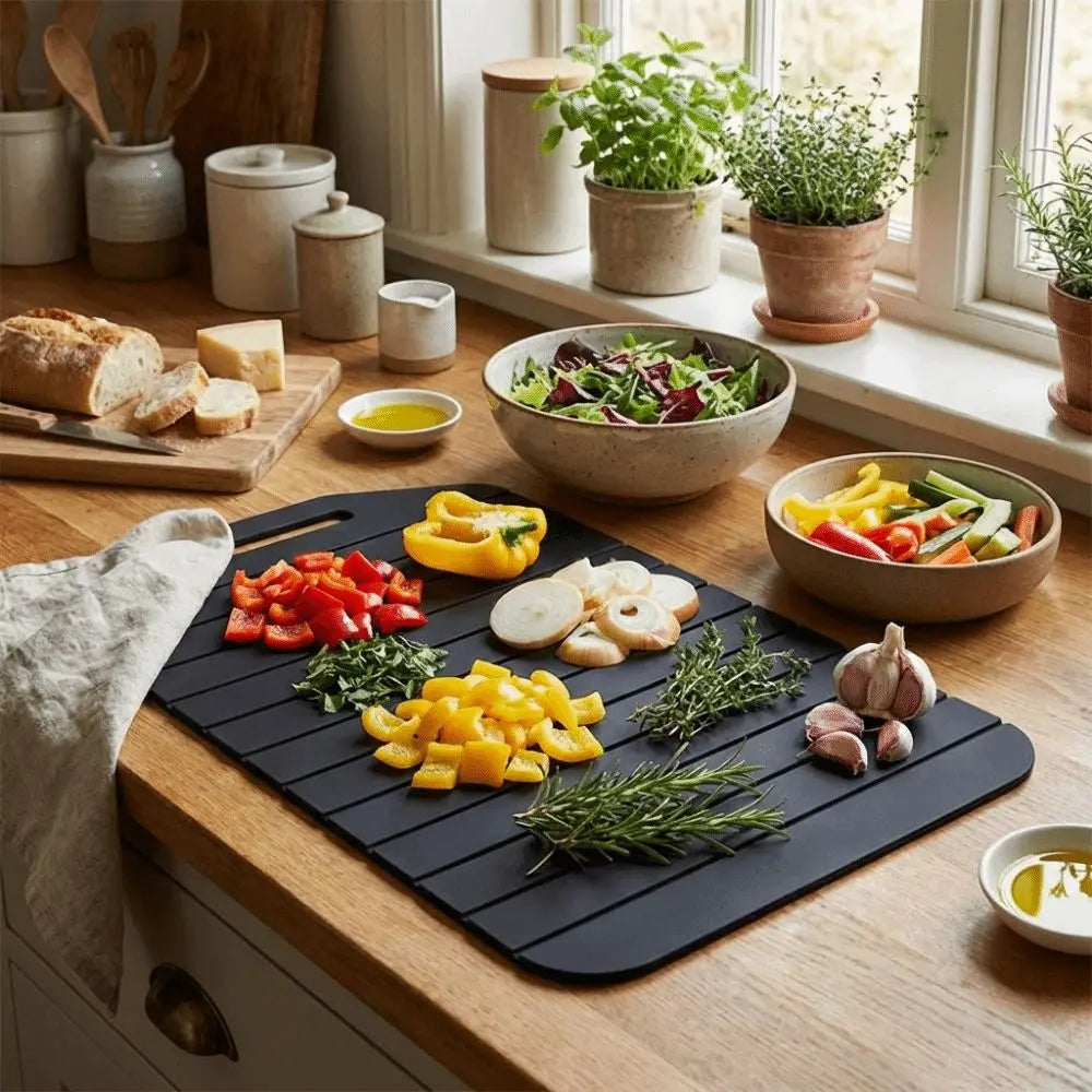Non-Stick Folding Cutting Board Anti-Slip Easy Grip Handle Silicone Cut Board Portable Flexible Food Prep Tool Outdoor Cooking