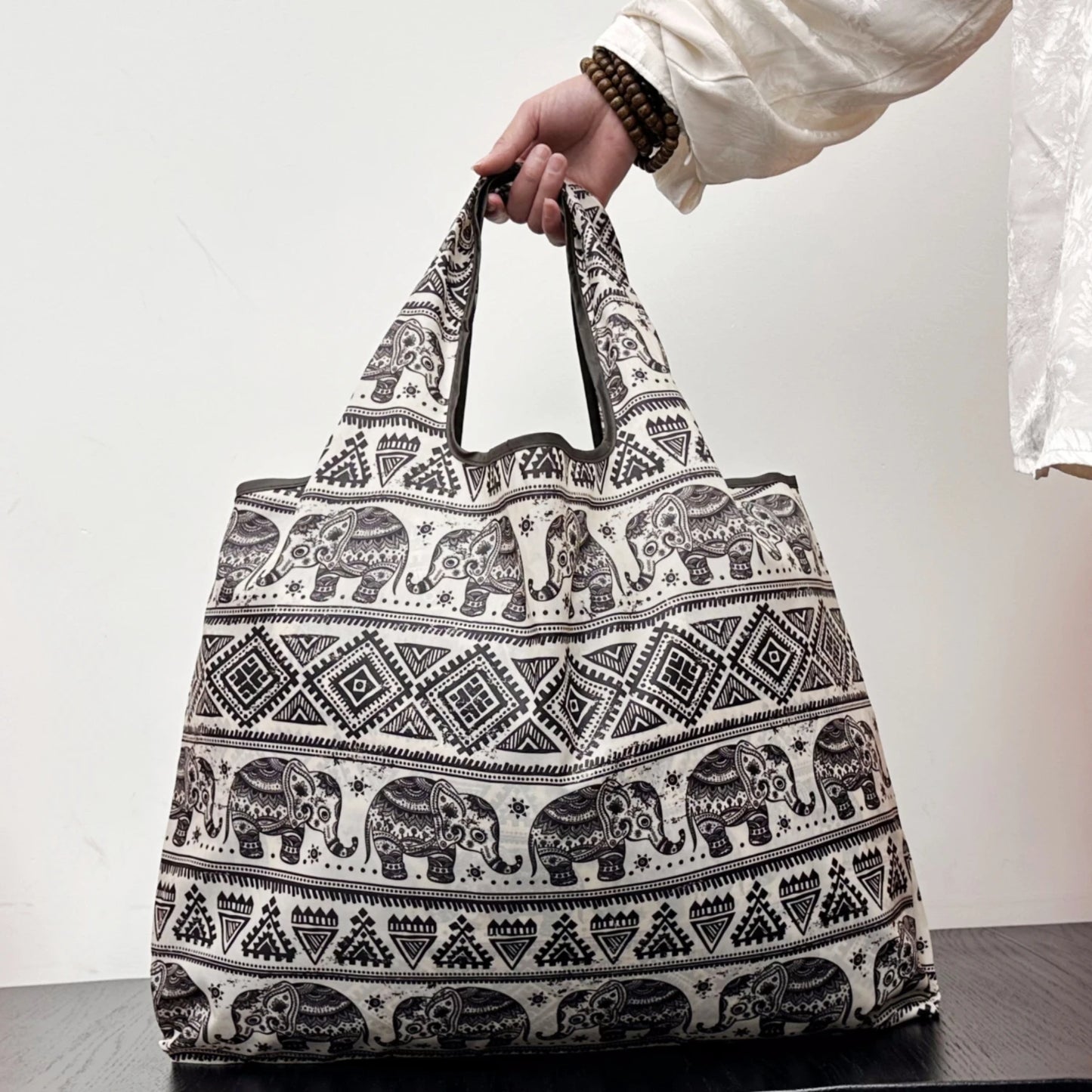 Tote Bag Large Capacity Tote Bag Satchel Lightweight Shopping Bag Printed Pattern Outdoor Foldableable Satchel Camping Style Travel Bag