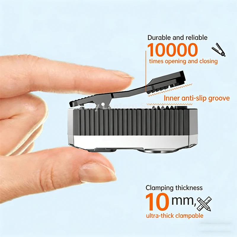 400 Lumens Mini Clip Light USB C Rechargeable Pocket Flashlight 3 Modes Waterproof Magnetic Portable Working Light